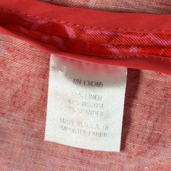 Sigrid Olsen Pink Floral Linen Blend Jacket Size Medium - Picture 7 of 10